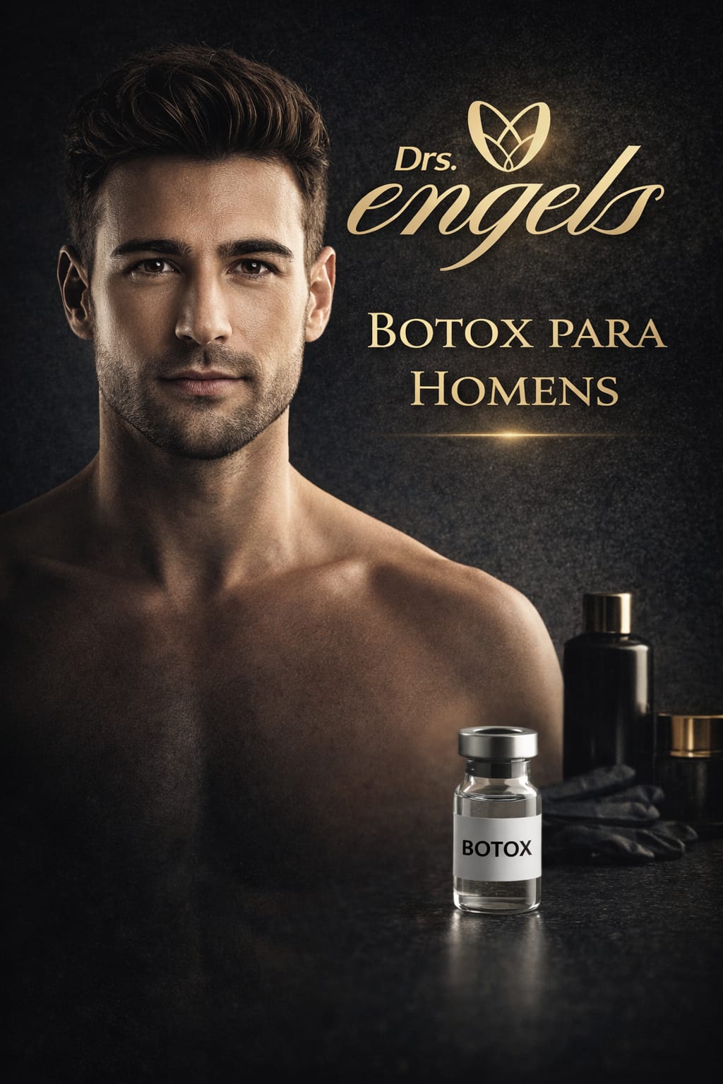 Paciente em avaliação para harmonização masculina na clínica DRS. Engels, Ponta Grossa — segurança, naturalidade e bem‑estar.