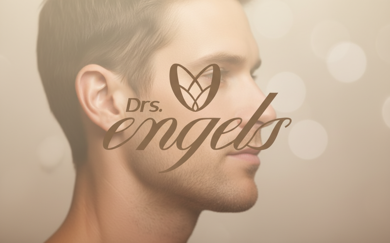 Paciente após harmonização facial masculina na DRS. Engels — definição de mandíbula, preenchimento e rejuvenescimento para resultado natural.