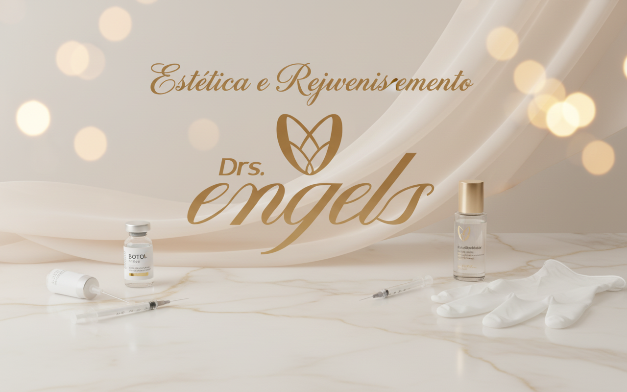 Profissional realizando procedimento de estética avançada na clínica DRS. Engels, ambiente moderno e paciente em atendimento.