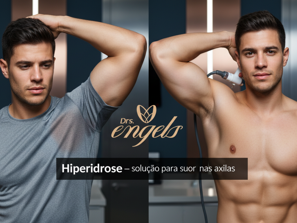 Profissional realizando procedimento para hiperidrose na Clínica DRS. Engels, Ponta Grossa, com equipamento moderno e ambiente seguro.