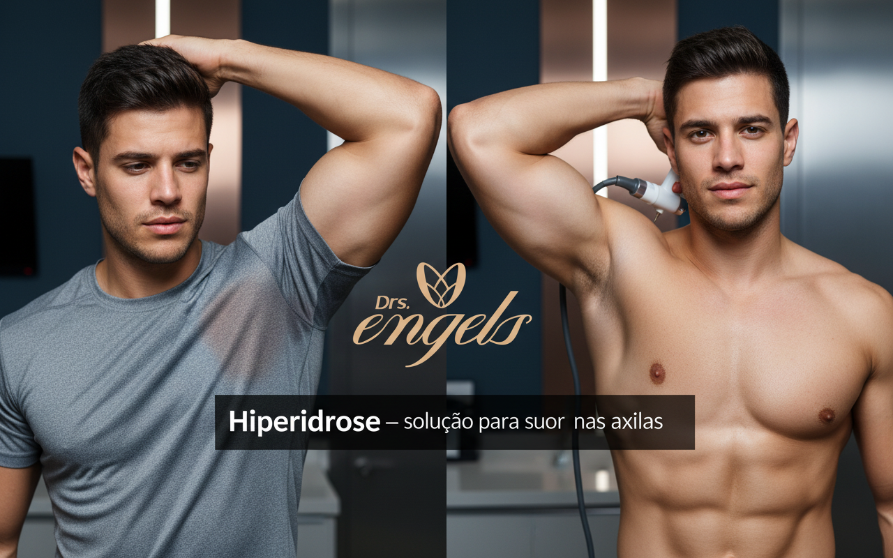 Profissional aplicando tratamento na clínica para ensinar como acabar com o suor excessivo de todo o corpo, Clínica DRS. Engels, Ponta Grossa.