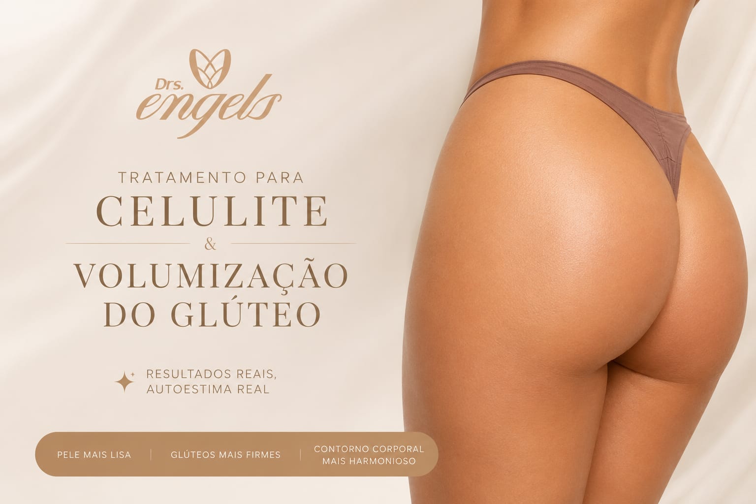Paciente em avaliação — qual o valor de um preenchimento de glúteo explicado por profissional qualificado na Clínica Drs. Engels.